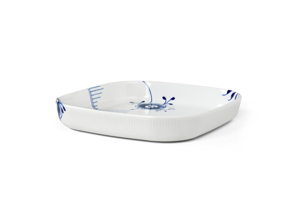 Royal Copenhagen Blå Mega Riflet, ovnfast fad 30x30 cm