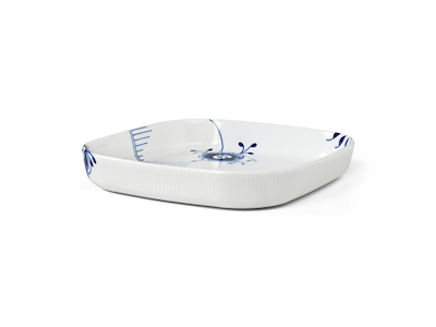 Royal Copenhagen Blå Mega Riflet, ovnfast fad 30x30 cm