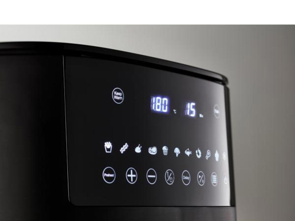 HOLM m/vindue Airfryer 6,5 L, 1650 watt i mat sort