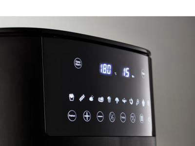 HOLM m/vindue Airfryer 6,5 L, 1650 watt i mat sort