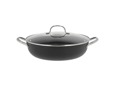 Pillivuyt Gourmet Sautergryde m. glaslåg 30 cm i letvægtsstøbejern og keramisk non-stick-belægning, Garonne 