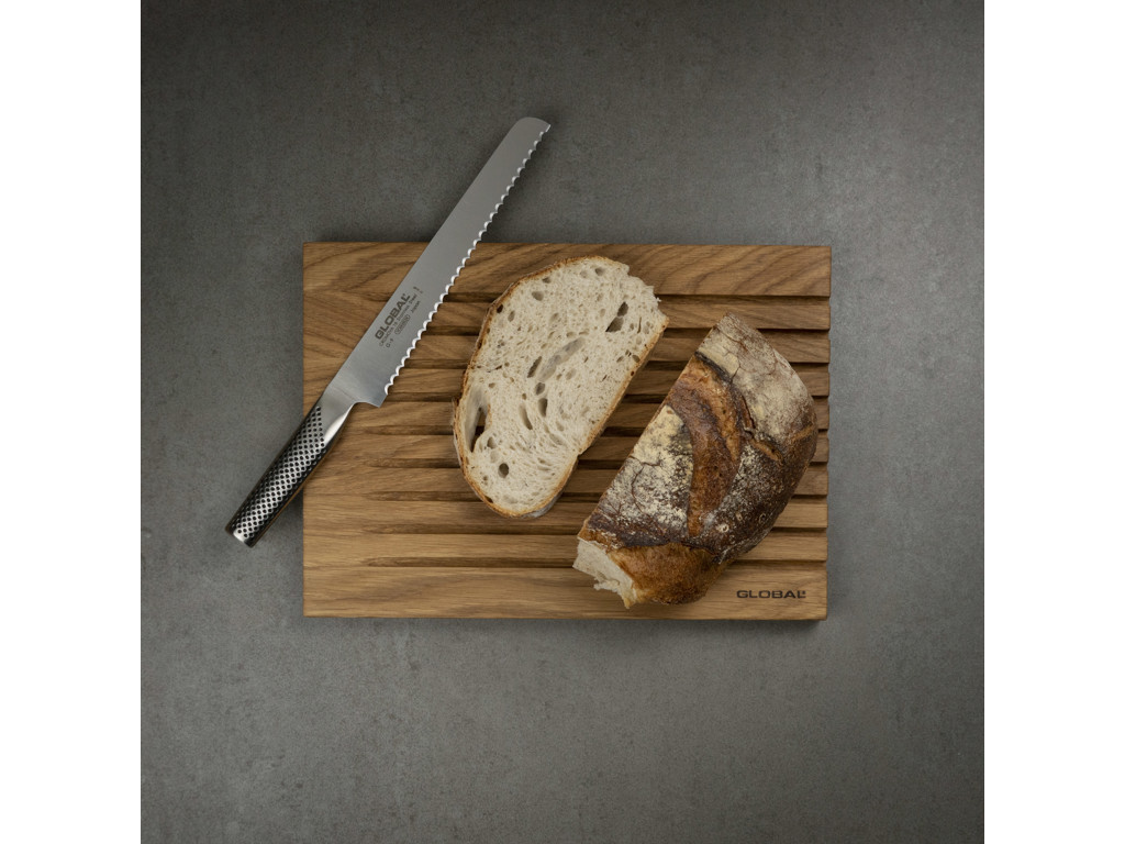 Global Skærebræt eg & Brødkniv 22 cm