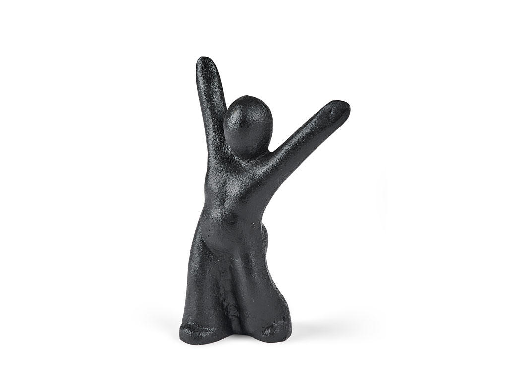 Morsø Skulptur i støbejern 14,5 x 10,2 x 5,5 cm, med individuelt budskab - Du gjorde det! Nyd dit nu lige nu! Det er stærkt