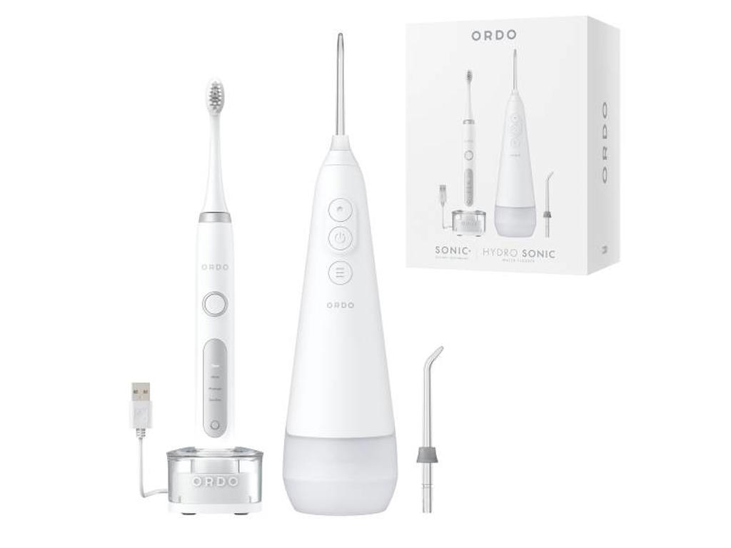 ORDO Sonic+ tandbørste & Hydro Sonic+ Water Flosser - White/Silver