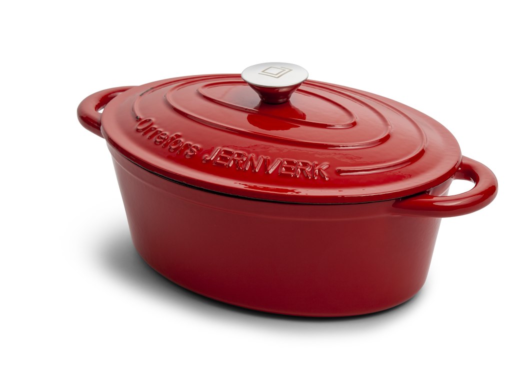 Orrefors Støbejerns Gryde 4 L - 36x22x17 cm - Rød