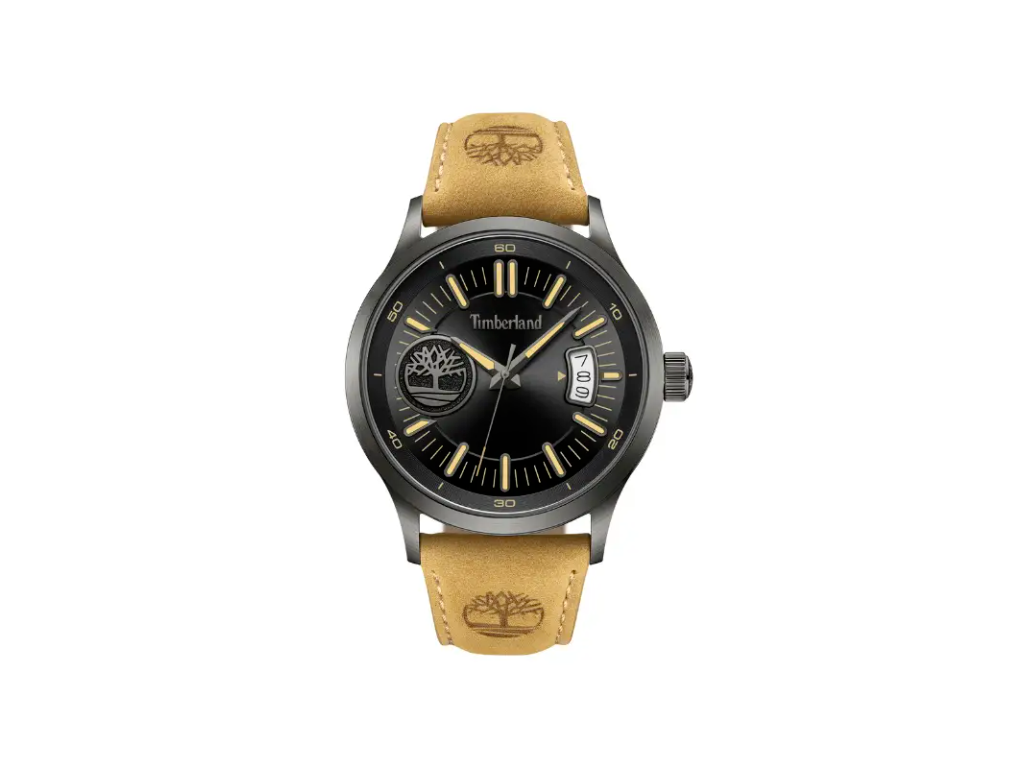 Timberland Trumbull Herreur med gylden læderrem og sort/gylden urskive - Ø 45 mm