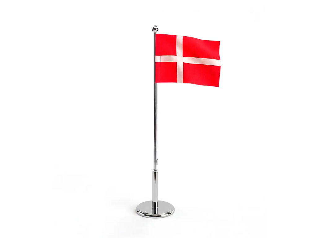 Gense Flagstang DK 18 cm i blank stål