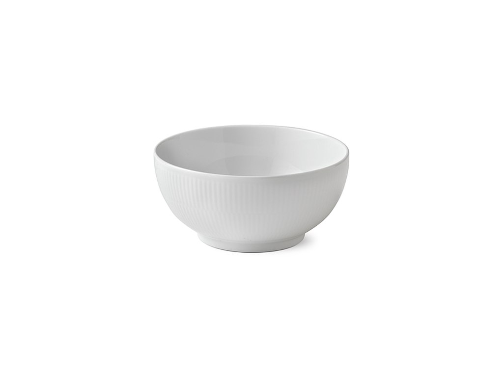 Royal Copenhagen Hvid Riflet skål 18 cm