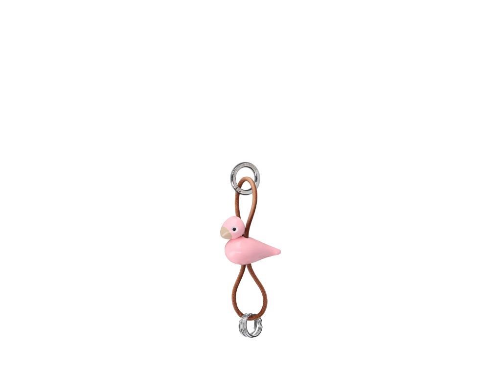 Kay Bojesen nøglering - Bird - Rose og natur læder