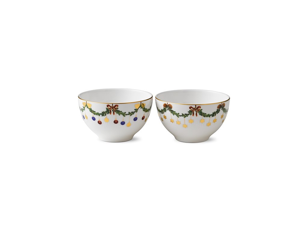 Royal Copenhagen Stjerne Riflet jul, konfekt skål 30 cl - 2 pak