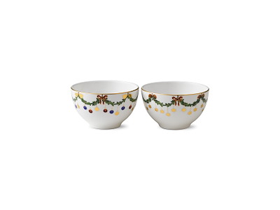 Royal Copenhagen Stjerne Riflet jul, konfekt skål 30 cl - 2 pak